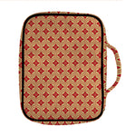 Red Japanese Flower Pattern Print Front Pocket Bible Bag