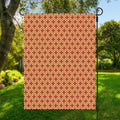 Red Japanese Flower Pattern Print Garden Flag
