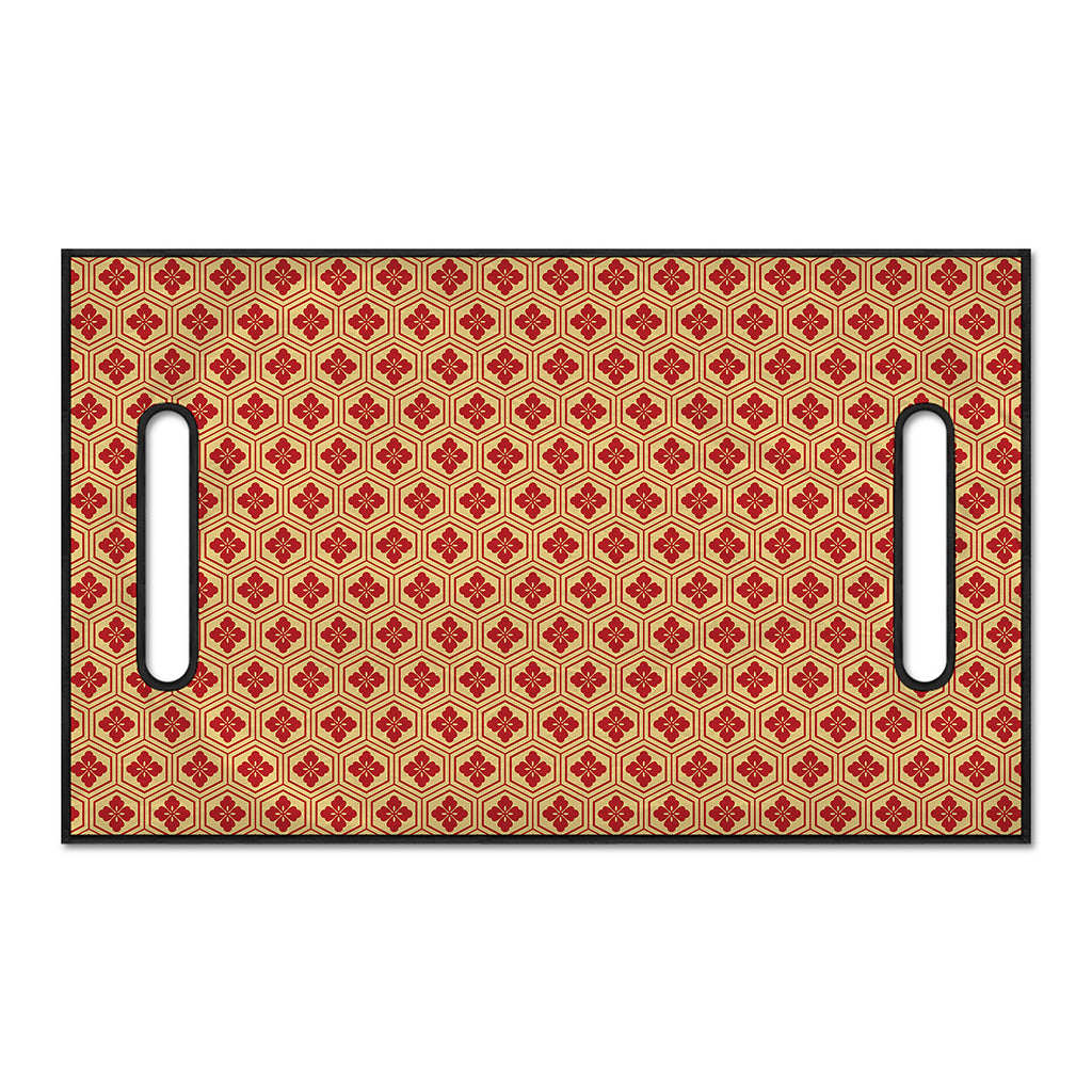 Red Japanese Flower Pattern Print Golf Cart Seat Cover