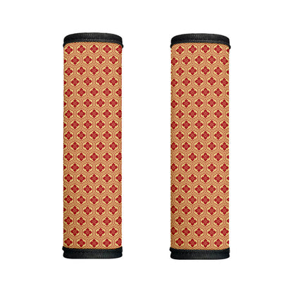 Red Japanese Flower Pattern Print Handle Covers