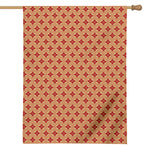 Red Japanese Flower Pattern Print House Flag