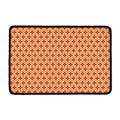 Red Japanese Flower Pattern Print Kitchen Mat