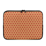Red Japanese Flower Pattern Print Laptop Sleeve