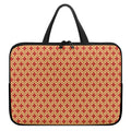 Red Japanese Flower Pattern Print Laptop Sleeve With Handle