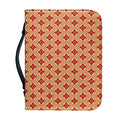 Red Japanese Flower Pattern Print Leather Bible Cover