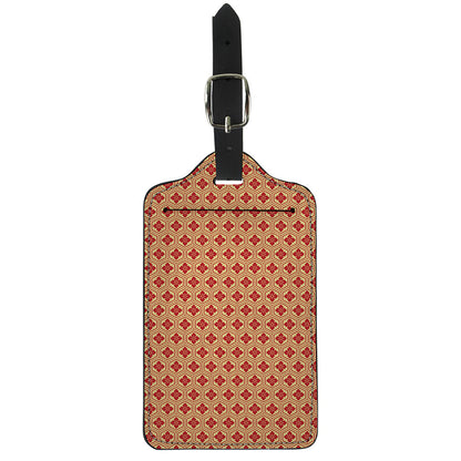 Red Japanese Flower Pattern Print Luggage Tag