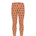 Red Japanese Flower Pattern Print Men's Leggings