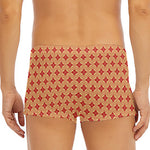 Red Japanese Flower Pattern Print Men's Short Boxer Briefs