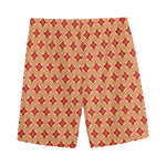 Red Japanese Flower Pattern Print Men's Sports Shorts