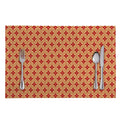 Red Japanese Flower Pattern Print Placemat
