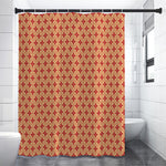 Red Japanese Flower Pattern Print Premium Shower Curtain