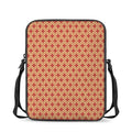Red Japanese Flower Pattern Print Rectangular Crossbody Bag