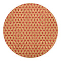 Red Japanese Flower Pattern Print Round Blanket