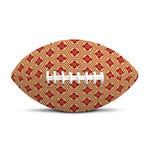 Red Japanese Flower Pattern Print Rugby Ball