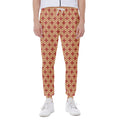 Red Japanese Flower Pattern Print Joggers