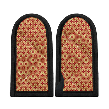 Red Japanese Flower Pattern Print Skillet Handle Cover