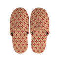 Red Japanese Flower Pattern Print Slippers