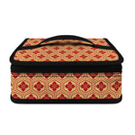 Red Japanese Flower Pattern Print Small Lunch Bag