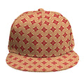 Red Japanese Flower Pattern Print Snapback Cap