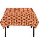 Red Japanese Flower Pattern Print Tablecloth
