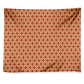 Red Japanese Flower Pattern Print Tapestry