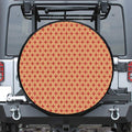 Red Japanese Flower Pattern Print Tire Cover