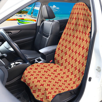 Red Japanese Flower Pattern Print Waterproof Car Seat Cover