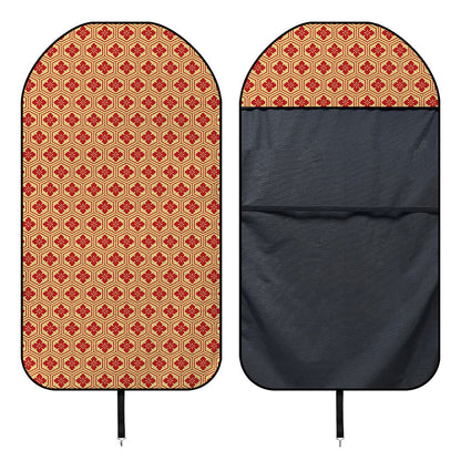 Red Japanese Flower Pattern Print Waterproof Car Seat Cover