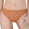 Red Japanese Flower Pattern Print Women's Thong