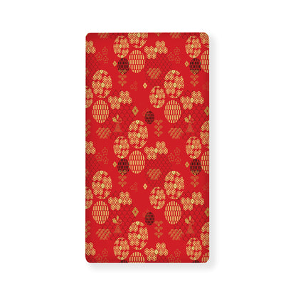Red Japanese Pattern Print Baby Crib Sheet