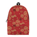 Red Japanese Pattern Print School Backpack