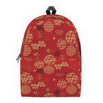 Red Japanese Pattern Print Backpack