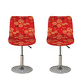 Red Japanese Pattern Print Bar Stool Covers