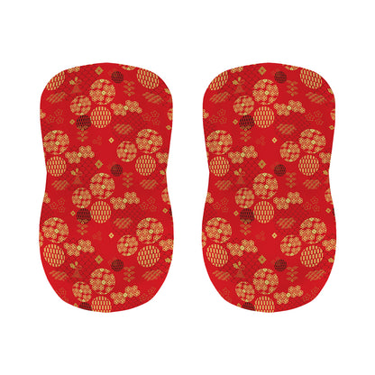 Red Japanese Pattern Print Bar Stool Covers