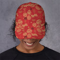 Red Japanese Pattern Print Baseball Cap