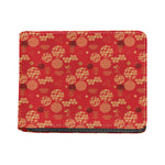 Red Japanese Pattern Print Bifold Wallet