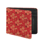 Red Japanese Pattern Print Bifold Wallet