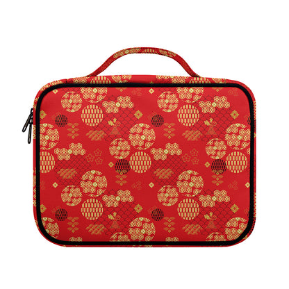 Red Japanese Pattern Print Briefcase Bible Bag
