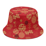 Red Japanese Pattern Print Bucket Hat