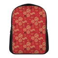 Red Japanese Pattern Print Casual Backpack