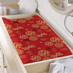 Red Japanese Pattern Print Changing Pad Cover