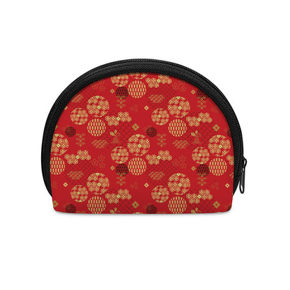 Red Japanese Pattern Print Coin Purse