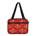 Red Japanese Pattern Print Double Strap Bible Bag