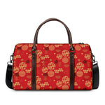 Red Japanese Pattern Print Duffle Bag