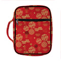Red Japanese Pattern Print Front Pocket Bible Bag