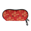 Red Japanese Pattern Print Glasses Case