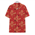 Red Japanese Pattern Print Hawaiian Shirt