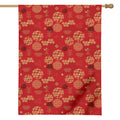 Red Japanese Pattern Print House Flag