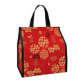 Red Japanese Pattern Print Insulated Lunch Tote