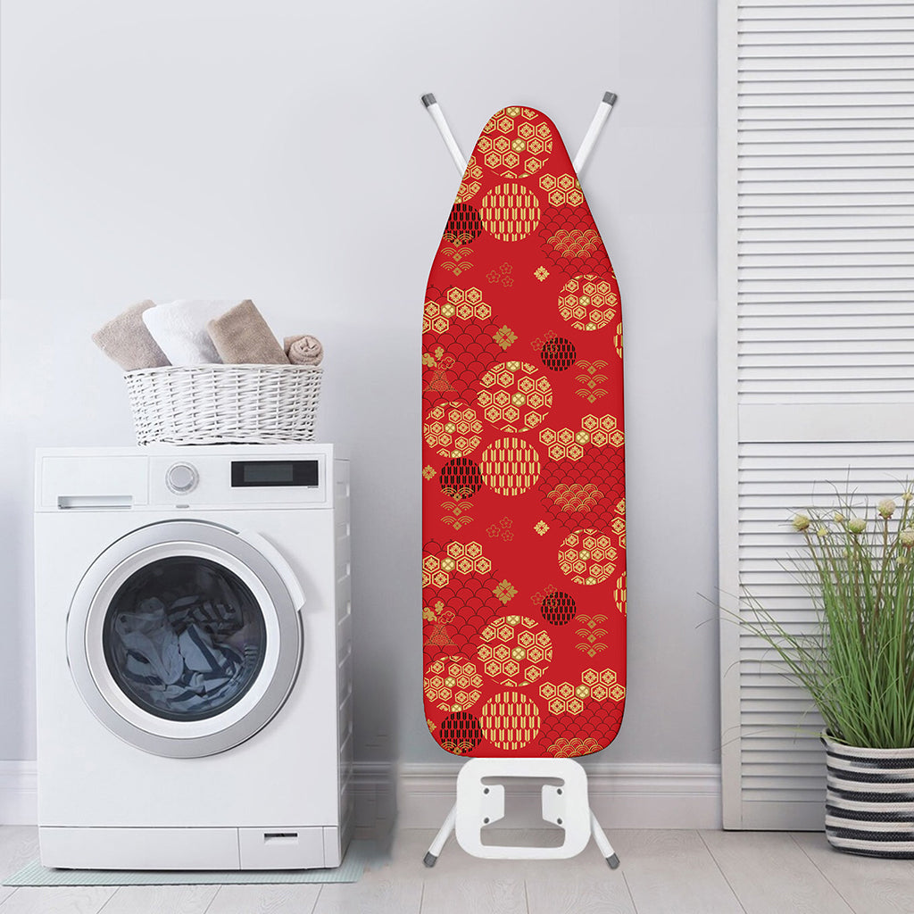Red Japanese Pattern Print Ironing Board Cover